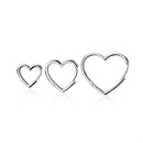 Brincos Argola Coração - Prata 925