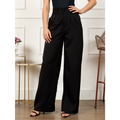 Calça Pantalona Alfaiataria Feminina | Cintura Alta Com Pregas Conforto & Estilo P ao G3