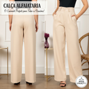 Calça Pantalona Alfaiataria Feminina | Cintura Alta Com Pregas Conforto & Estilo P ao G3